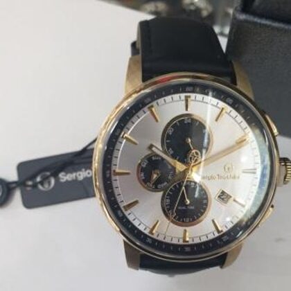 Chrono  Bianco - Acciaio/Oro - Cinturino in pelle