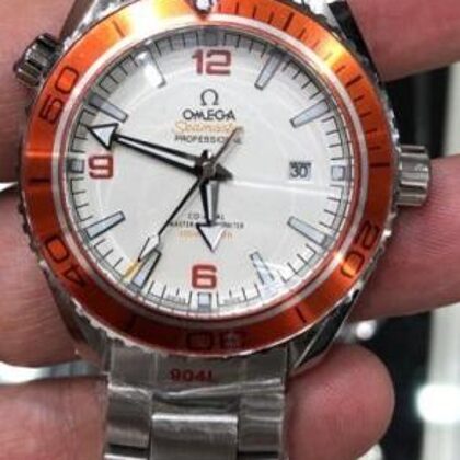 Speedmaster - Bianco - Ghiera arancio - Cinturino in acciaio