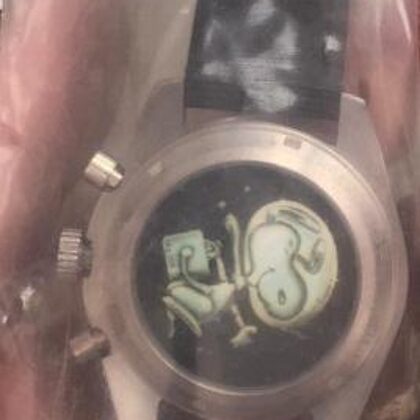 Speedmaster - Chrono Bianco Snoopy - Cinturino in pelle - Retro