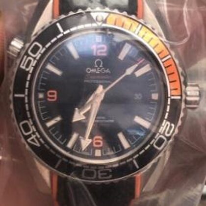 Speedmaster - Nero - Ghiera Nero/Arancio - Cinturino in pelle bicolore