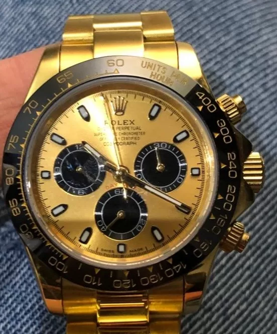 Daytona Gold - Quadrante Black - Cinturino Gold