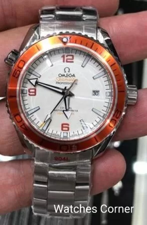 Speedmaster - Bianco - Ghiera arancio - Cinturino in acciaio