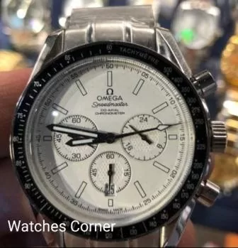 Speedmaster Chrono - Bianco - Ghiera nera - Acciaio